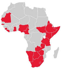 Image showing a map of African Countries that Speak the English language